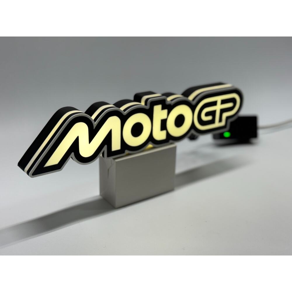 MotoGP LED 3D Lightbox Sign 11" Garage Man Cave Motorcycle Racing USB USA Made - Picture 2 of 9